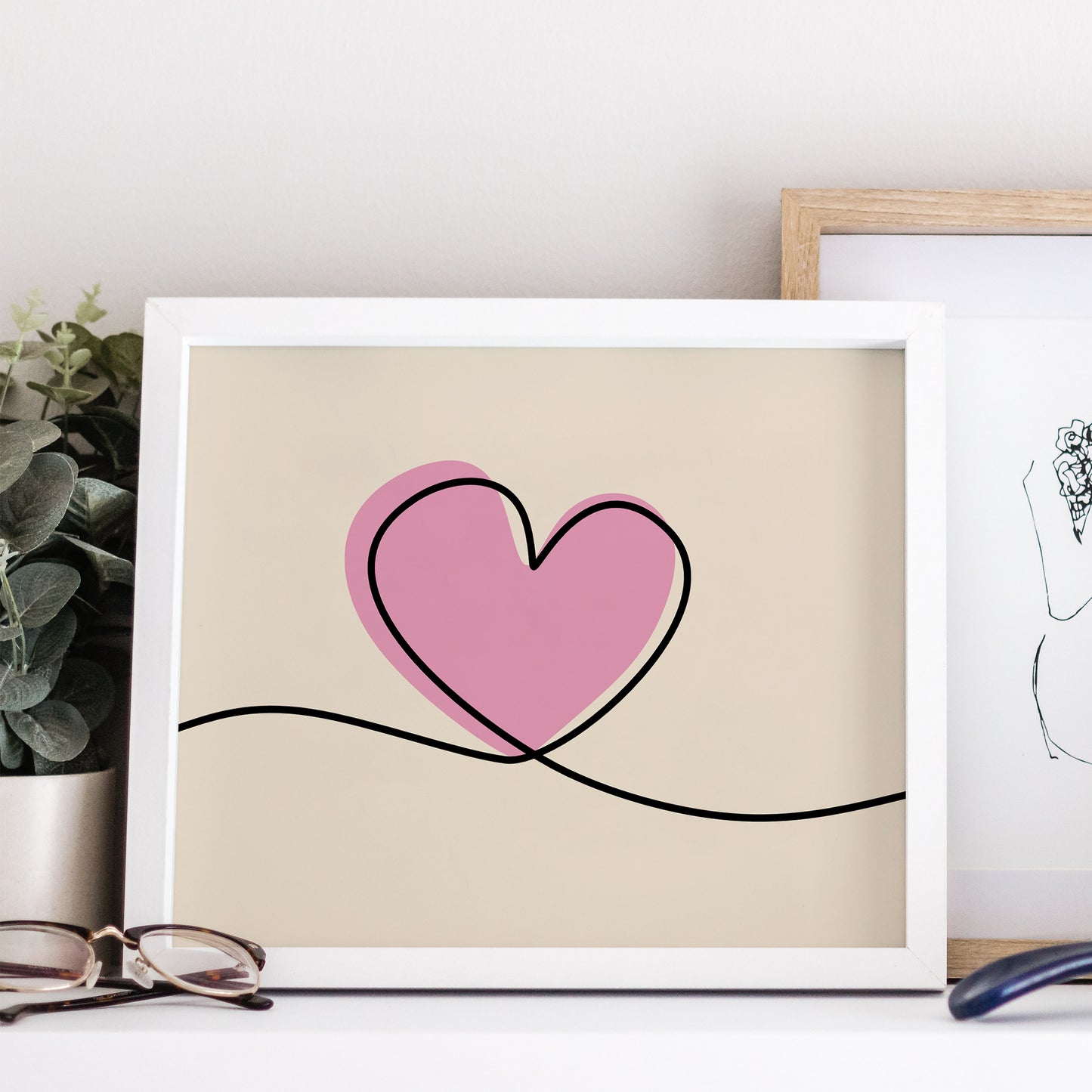 Heart Line Art Print