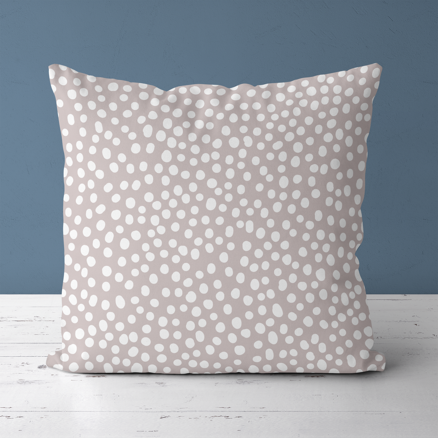 Beige White Dots Minimlist Style Throw Pillow