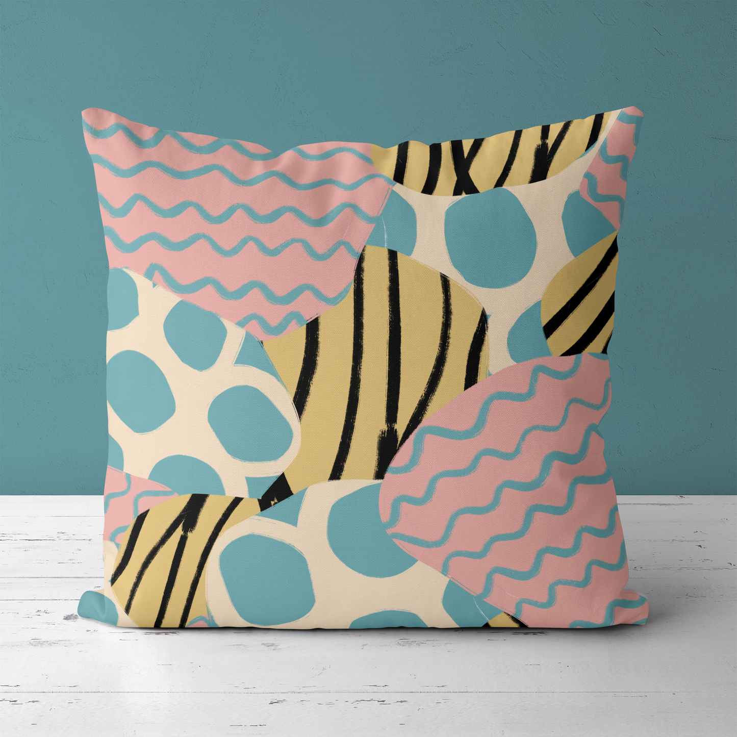 Retro Mid-century Modern Pattern Throw Pillow