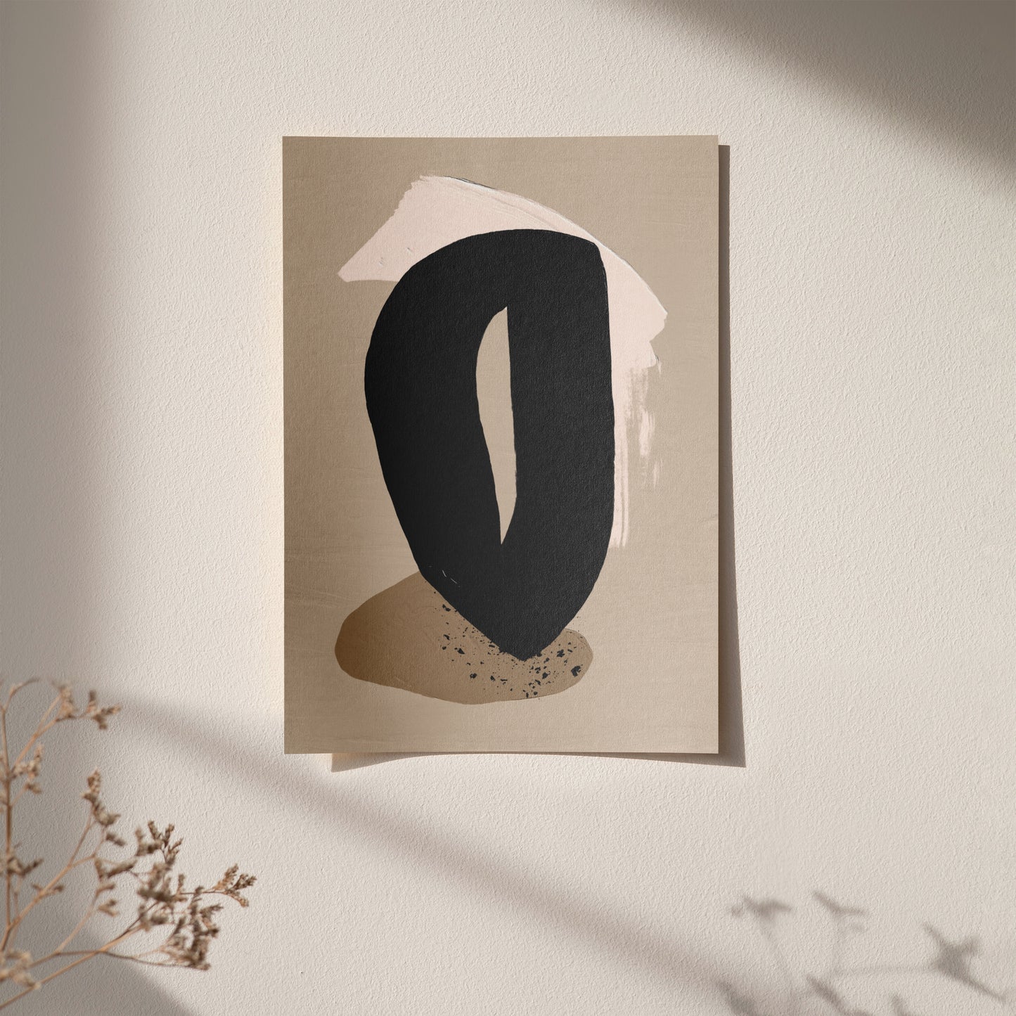 Abstract Black and Beige Composition Poster