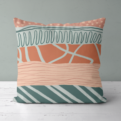 Abstract Colorful Landscape Nature Throw Pillow