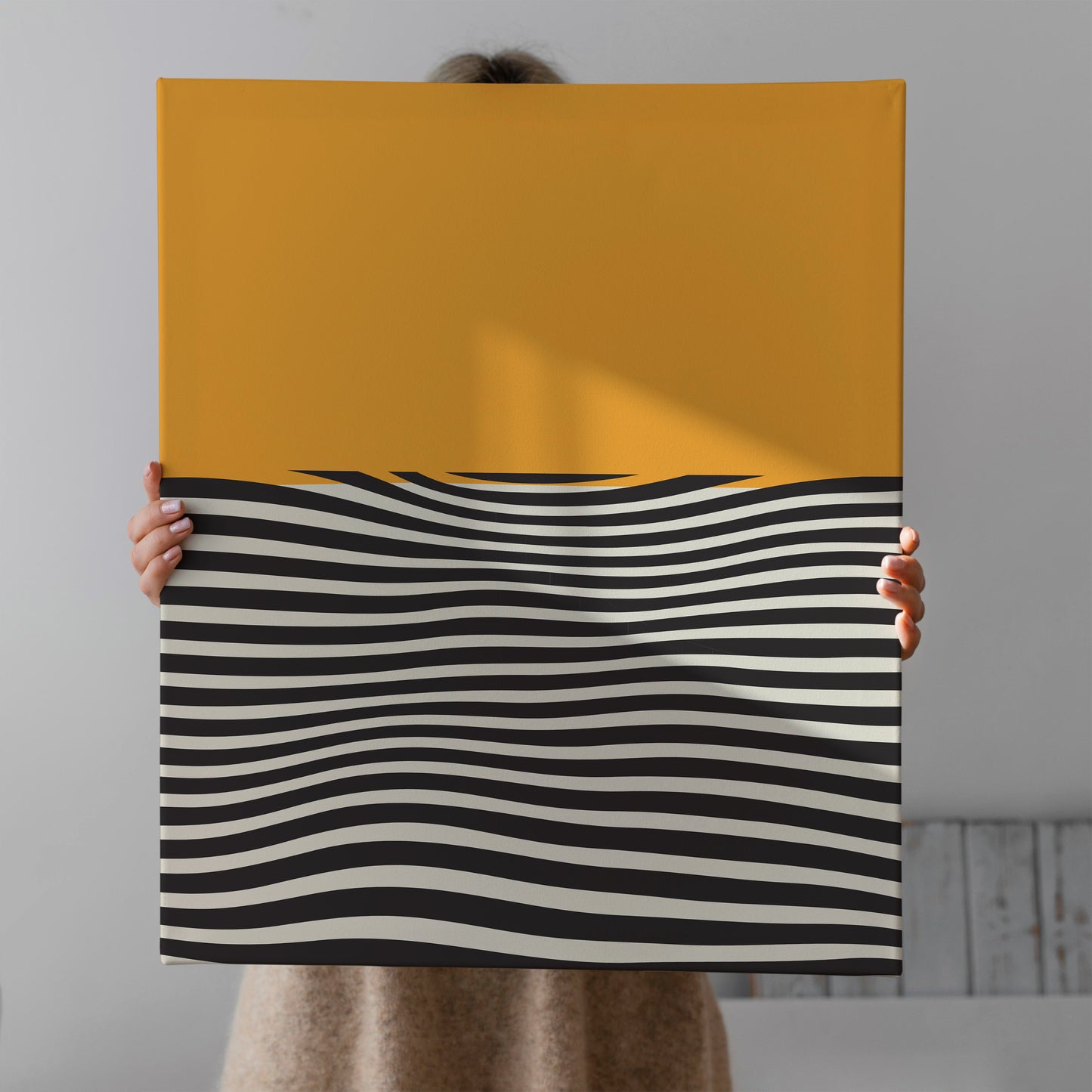 Yellow Black Composition Canvas Print