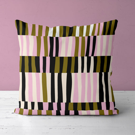 Retro 60s Striped Pattern Throw Pillow