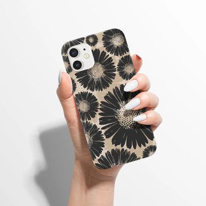 Vintage Black Flowers Art iPhone Case
