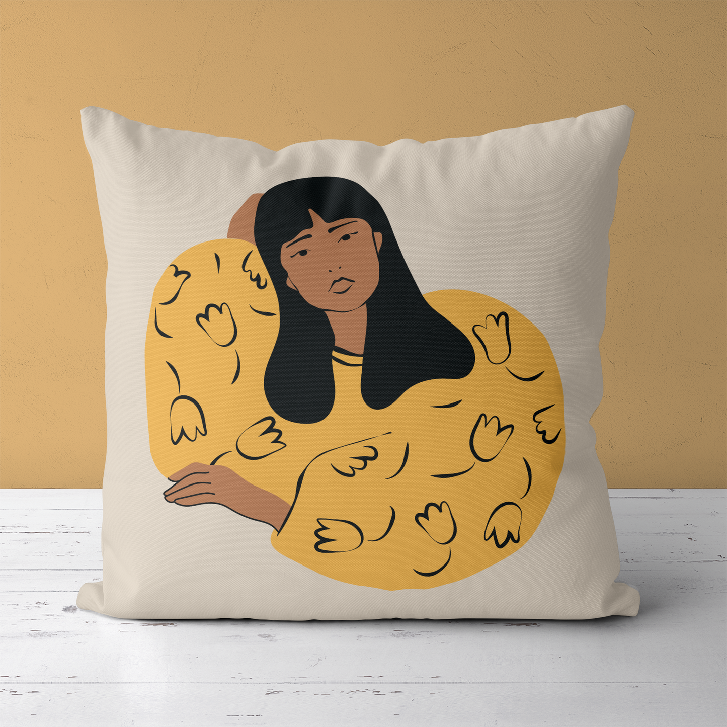 Cute Girl Living Room Decor Throw Pillow