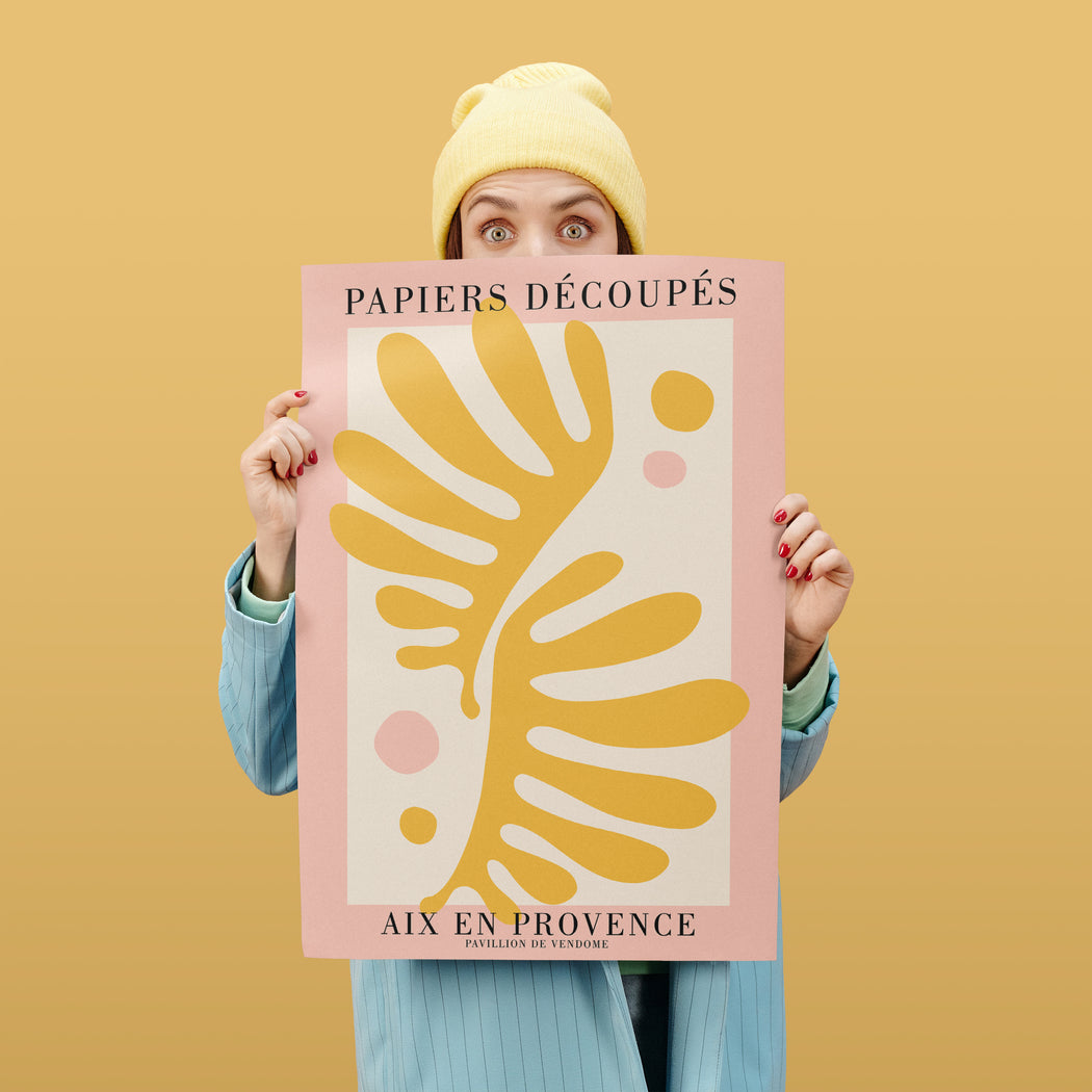 Papiers Decoupes Yellow Poster