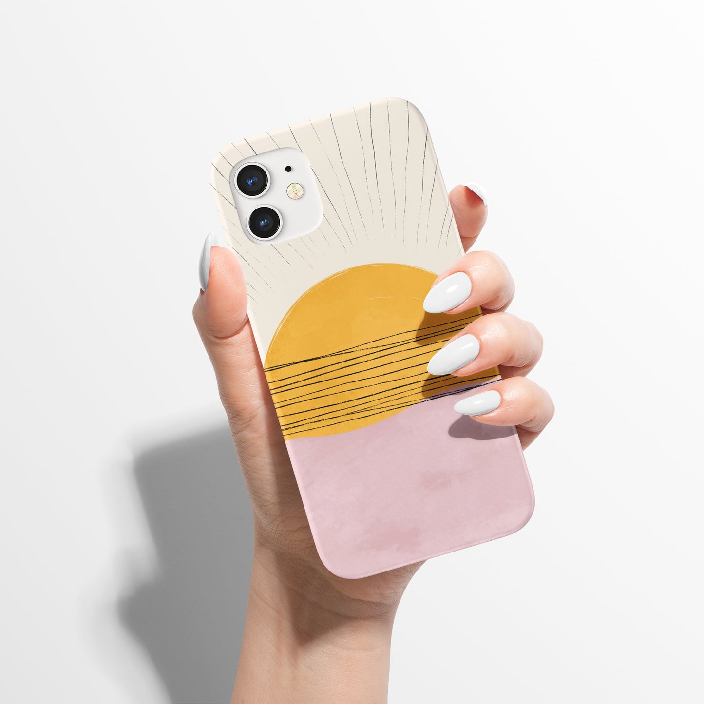 Yellow Sun Minimalist Art iPhone Case