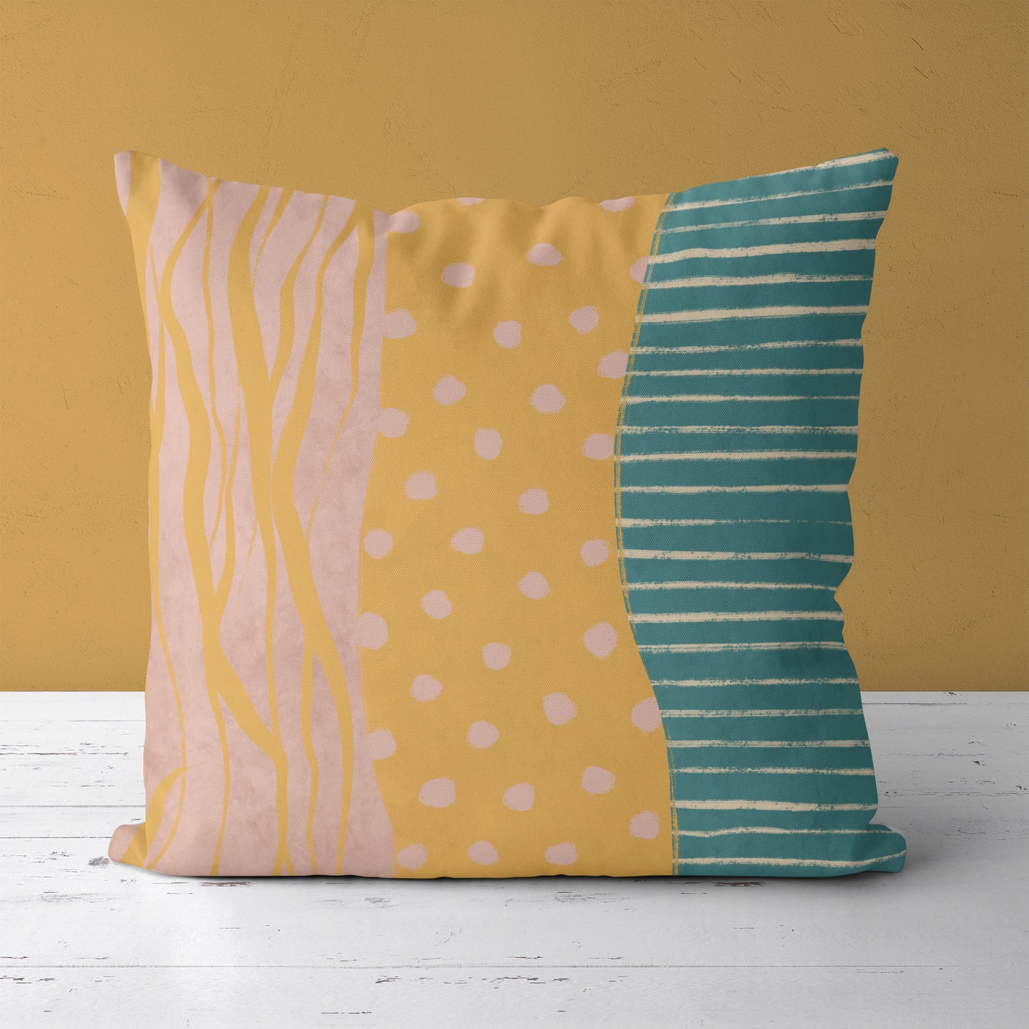Modern Retro Colorful Pattern Throw Pillow