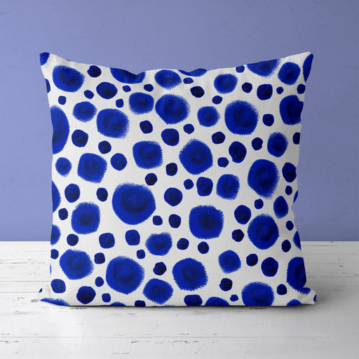 Blue Dots Pattern Throw Pillow