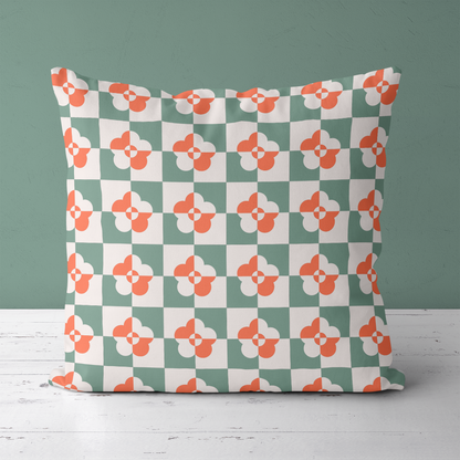 Abstract Retro Checkered 60s Throw Pillow