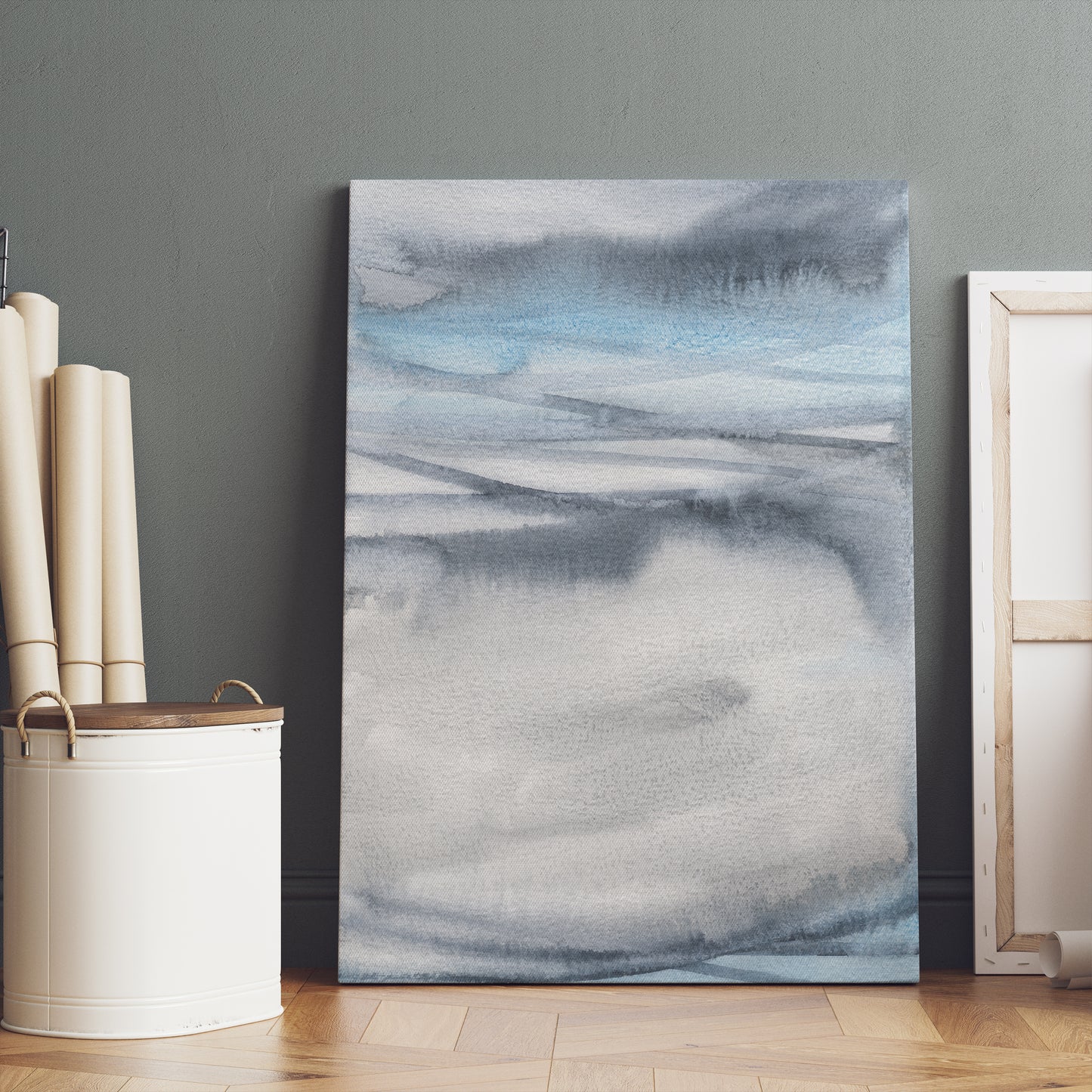 Blue Modern Abstract Canvas Print