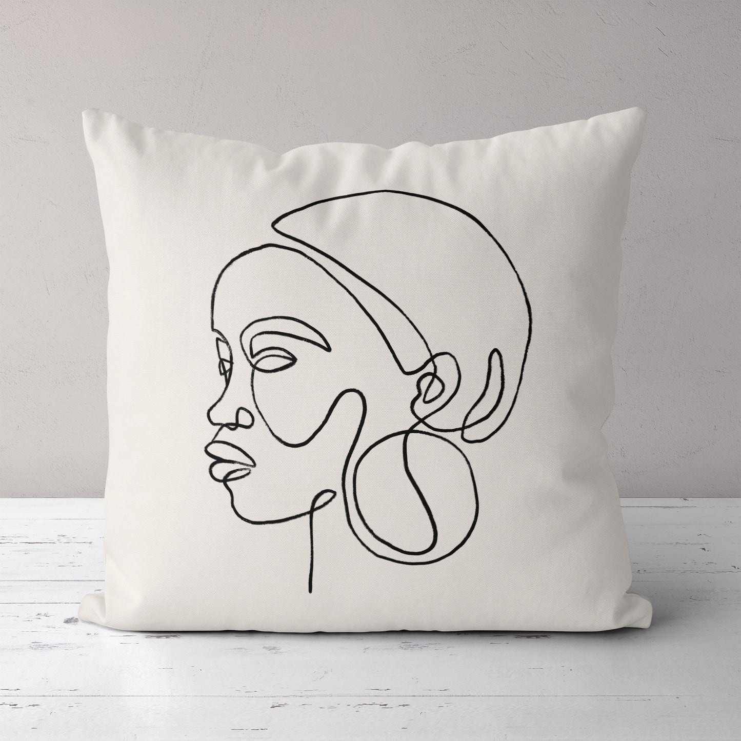 Line Art Face Pillow