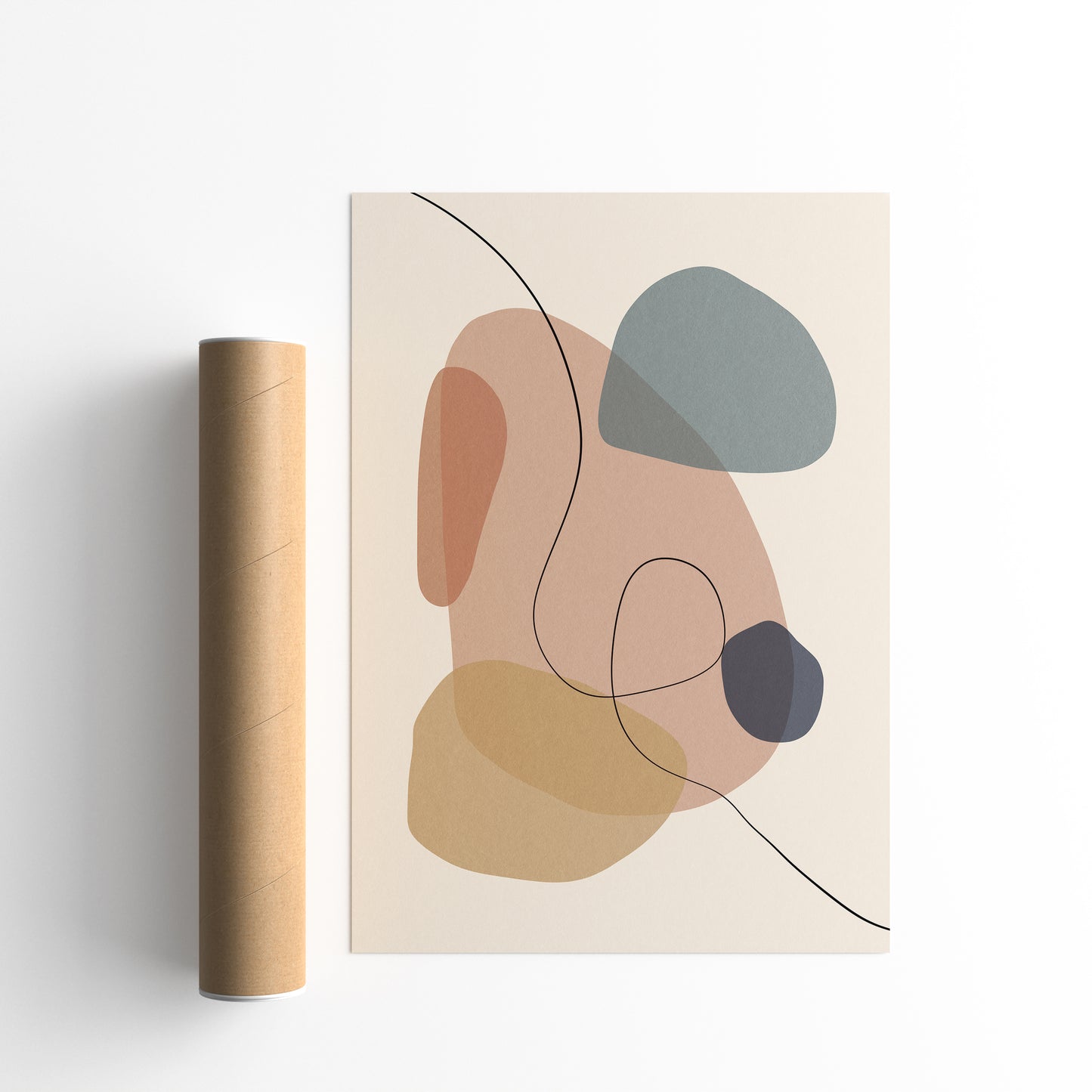 Neutral Abstract Shapes Poster