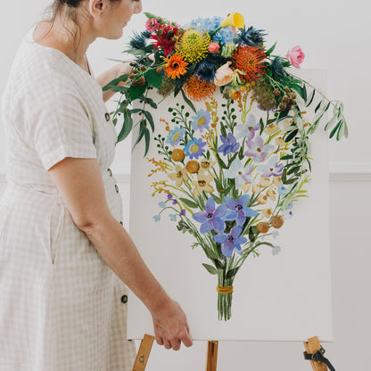 Farmhouse Flower Bouquet Canvas Print