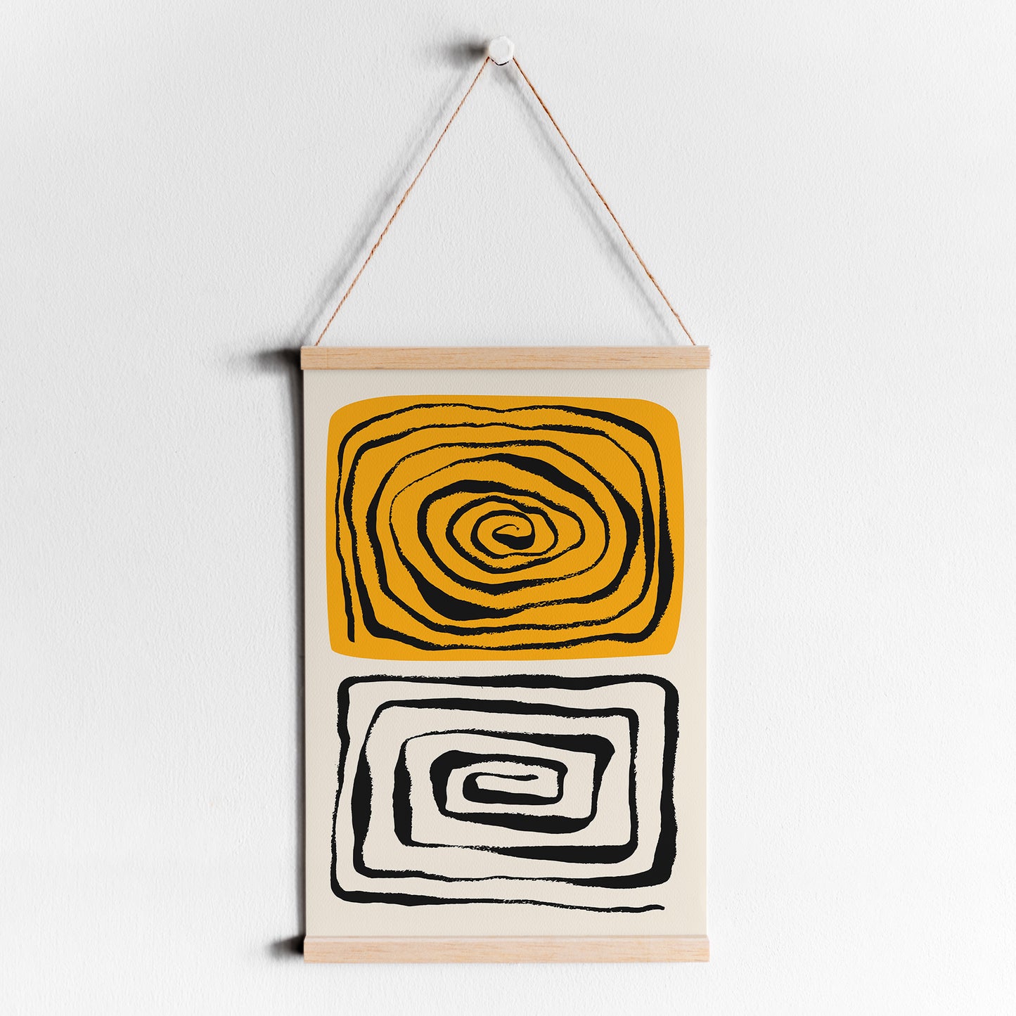 Black and Yellow Abstract Painting Poster