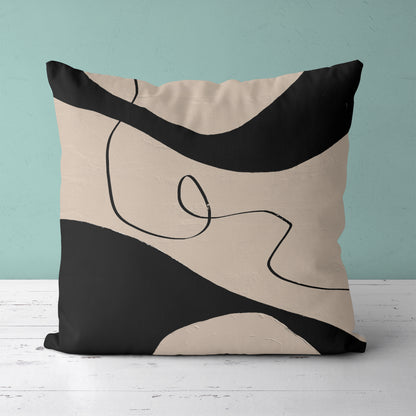 Aesthetic Black Shapes Throw Pillow