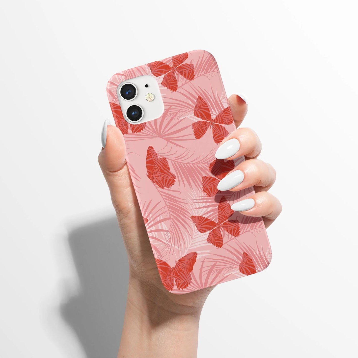 Tropical Red Buterflies Pattern iPhone Case