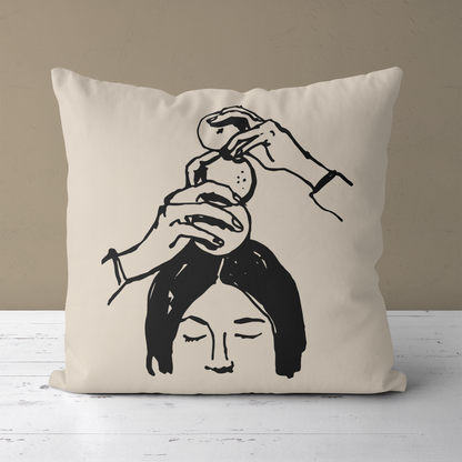 Woman with Oranges Funny Throw Pillow