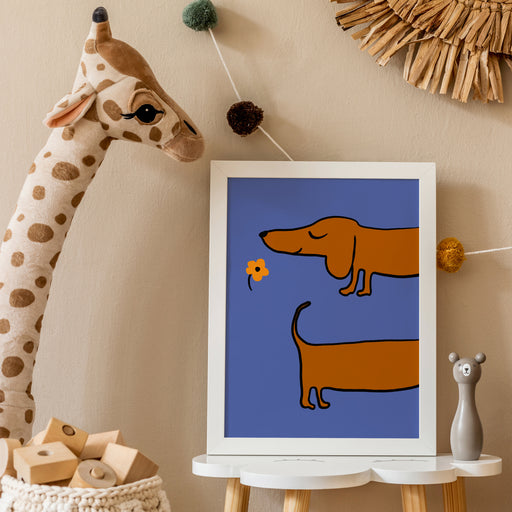 Cute Dachshund Dog on Walk Poster