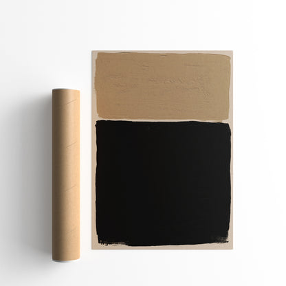 Black and Beige Blocks, Minimalist Poster