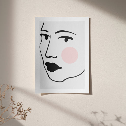 Cute Woman Face Line Art Poster