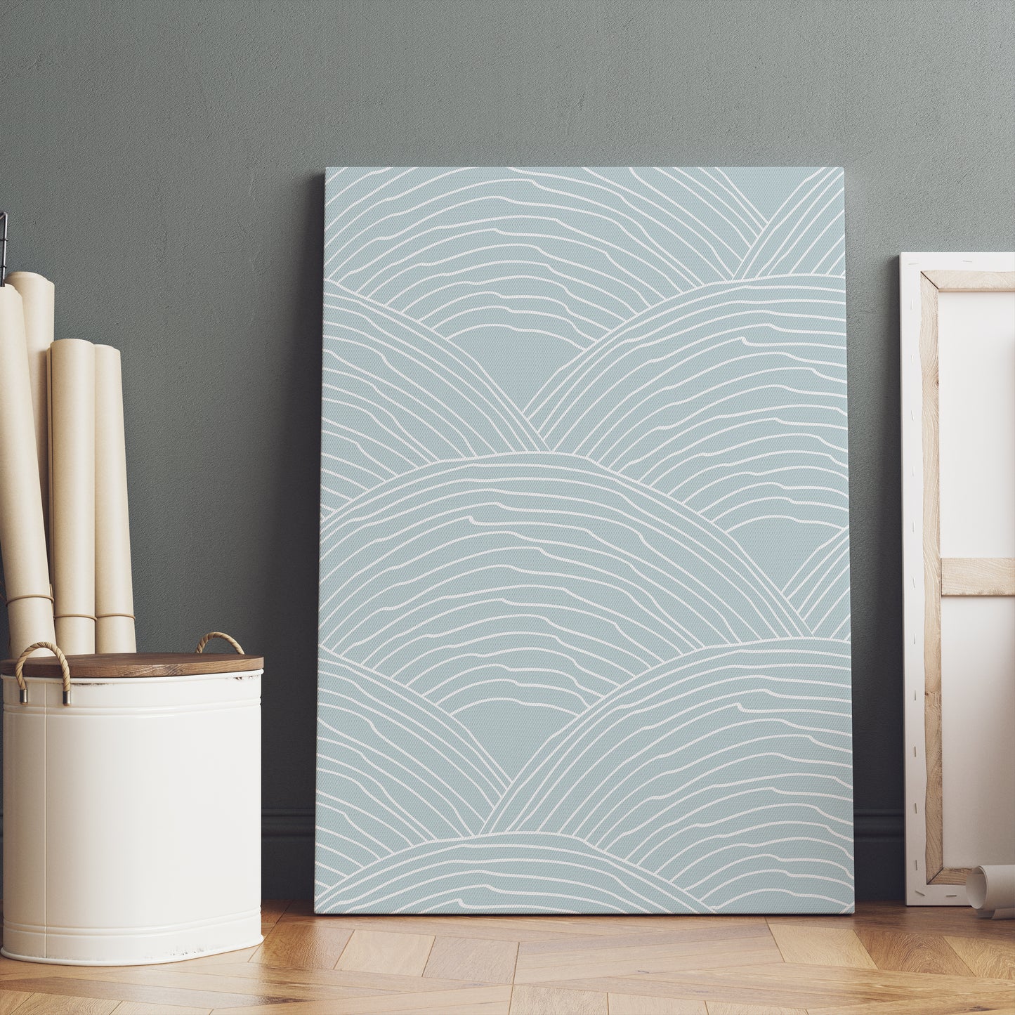 Minimalist Wavy Line Art Canvas Print