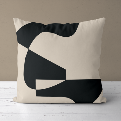 Black Blocks Minimalist Throw Pillow