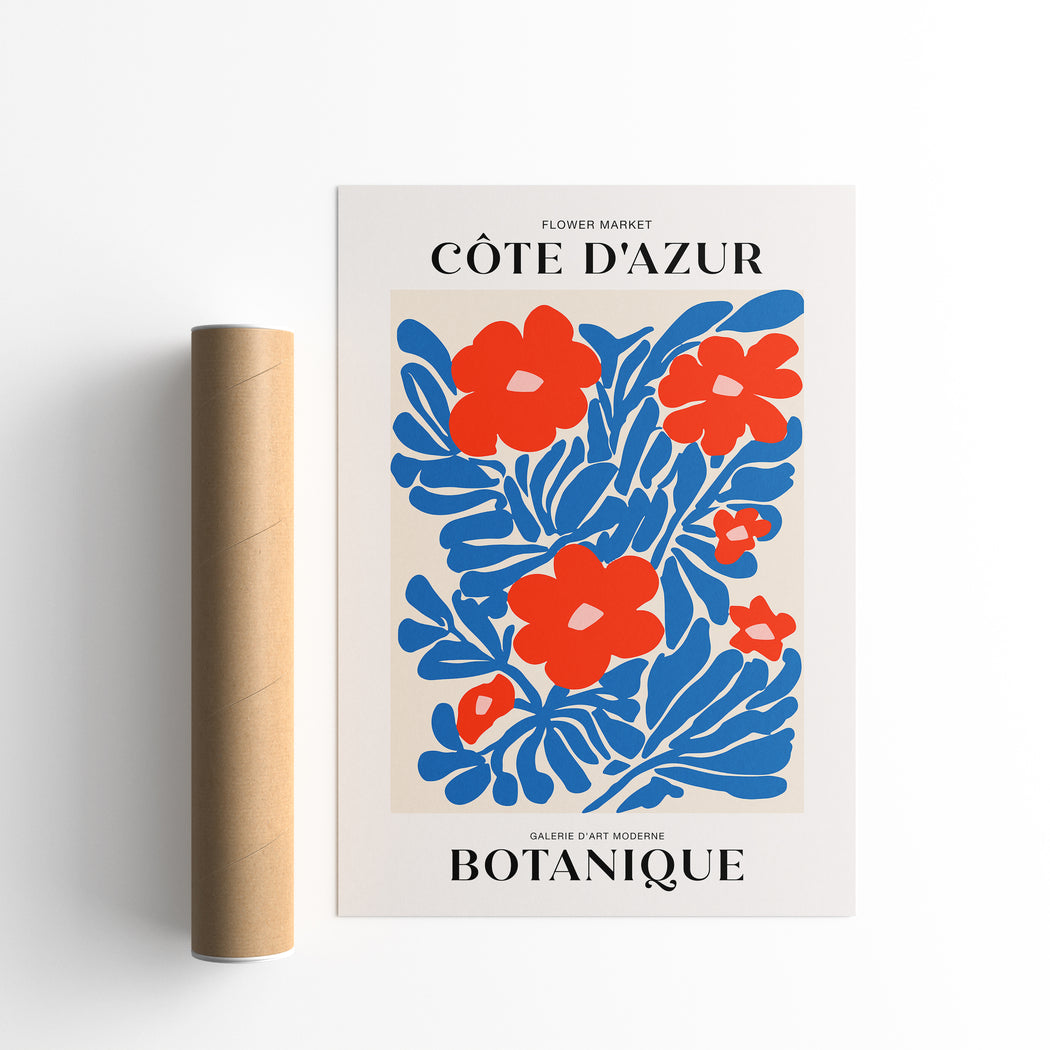 Blue Botanique French Poster