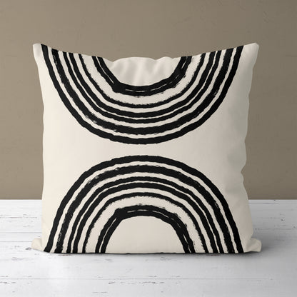 Black Rainbows Modern Aesthetic Throw Pillow