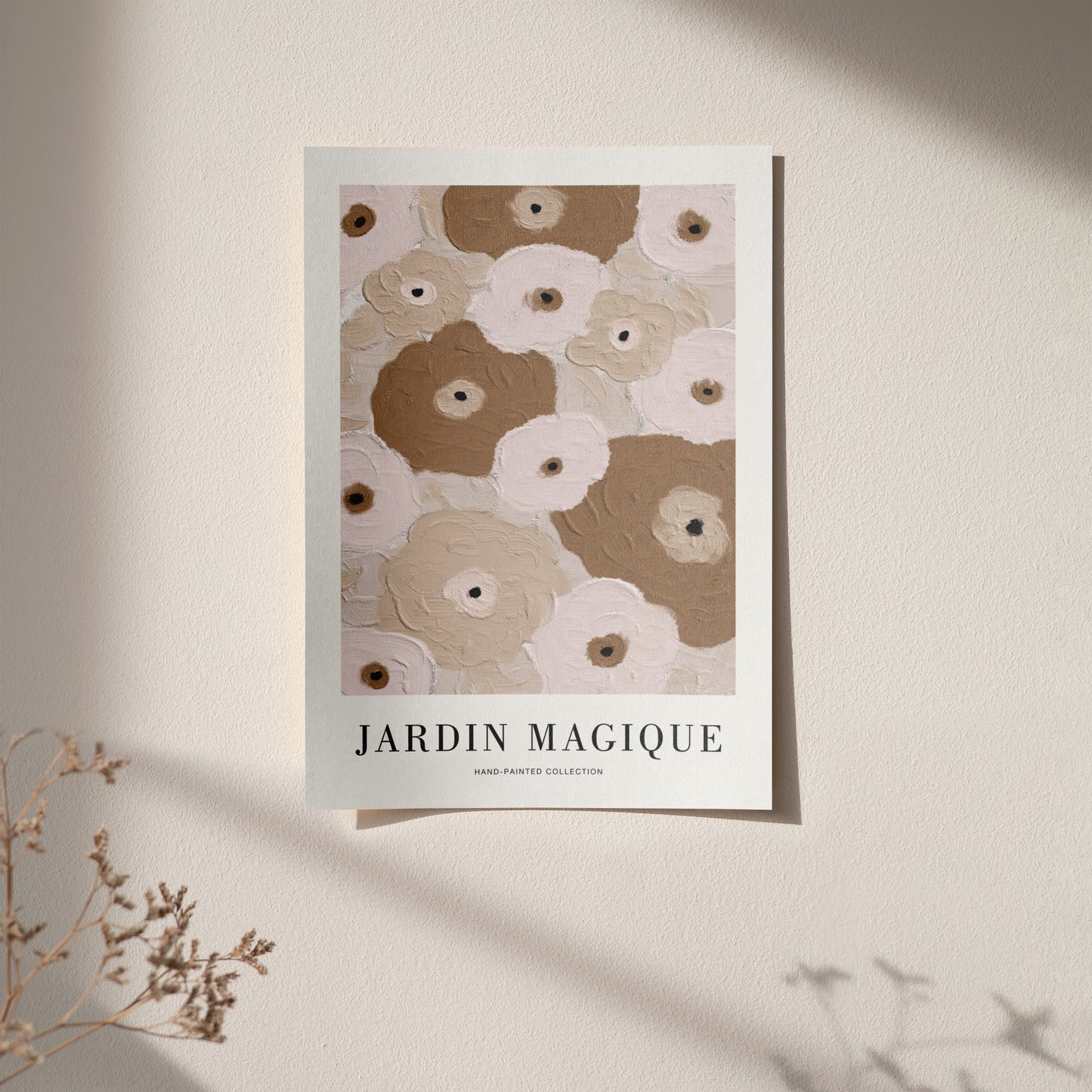 Beige Boho Jardin Magique Poster