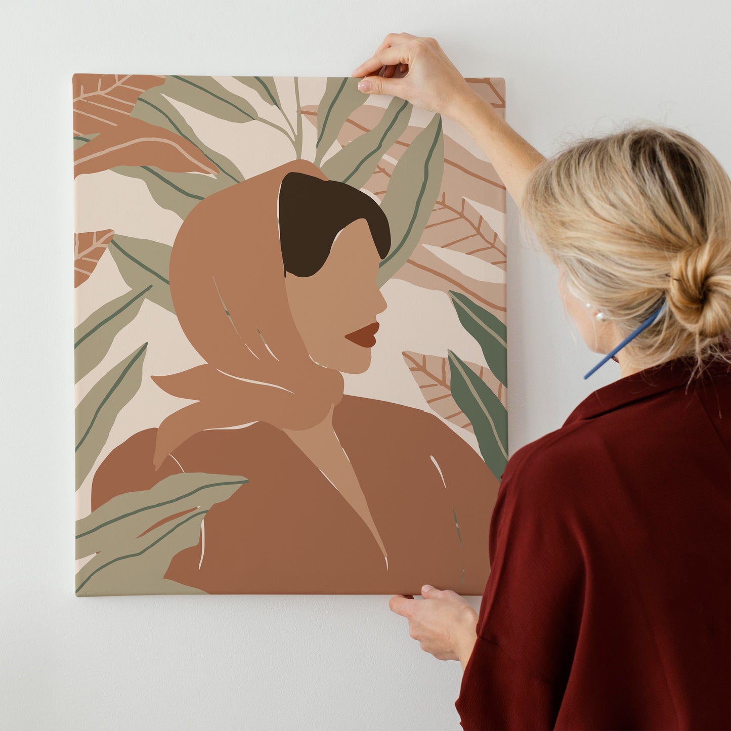 Boho Botanical Woman Canvas Print