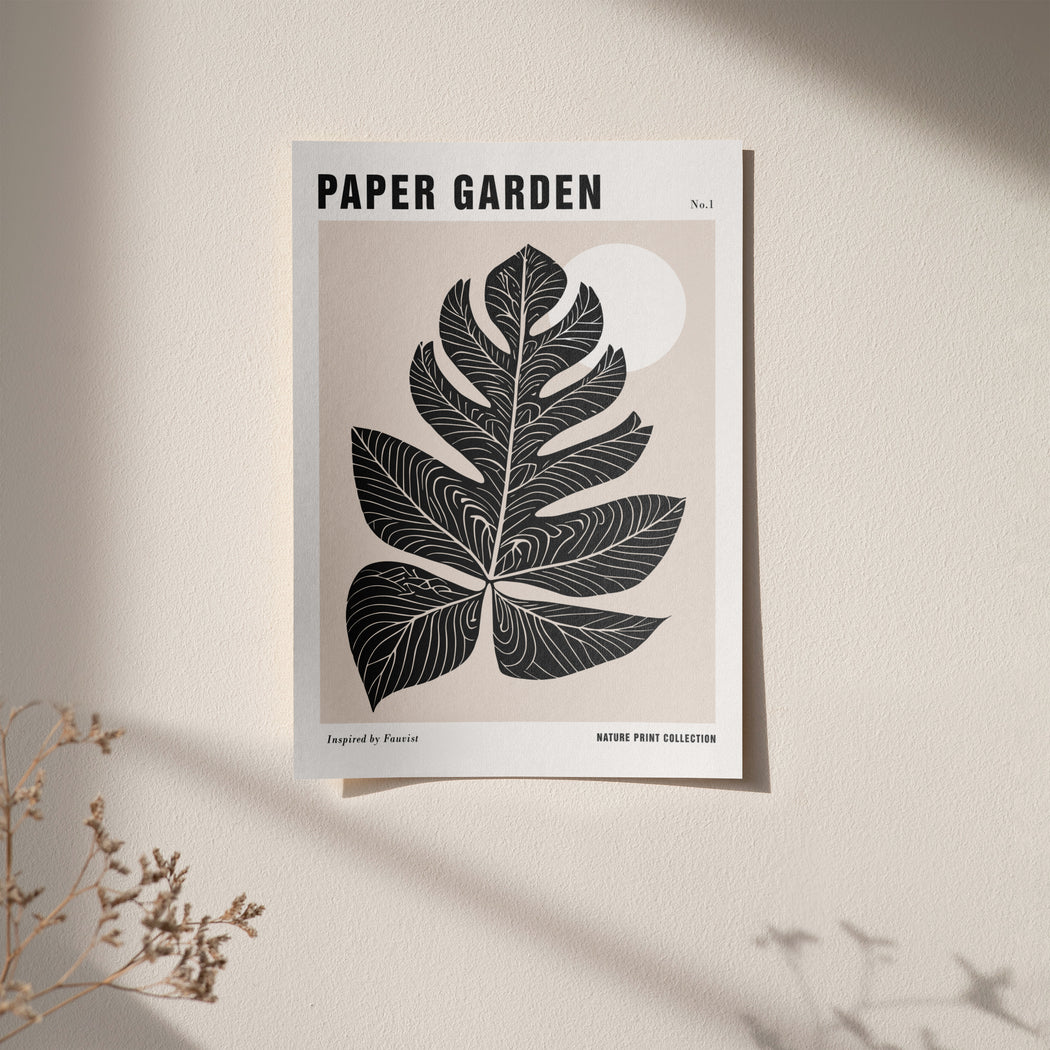Black Paper Nature Art Print
