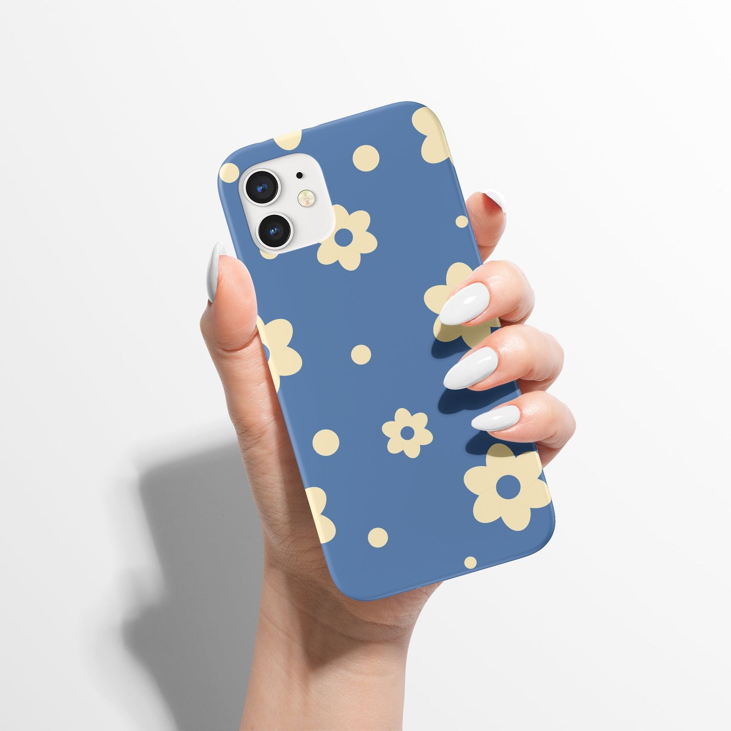 Blue Retro Flowers Sixites 60s iPhone Case