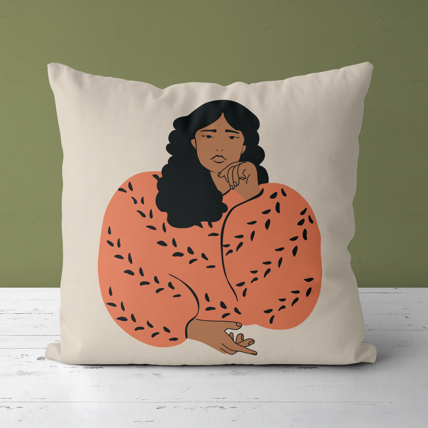 Peach Perfect Cute Girl Throw Pillow