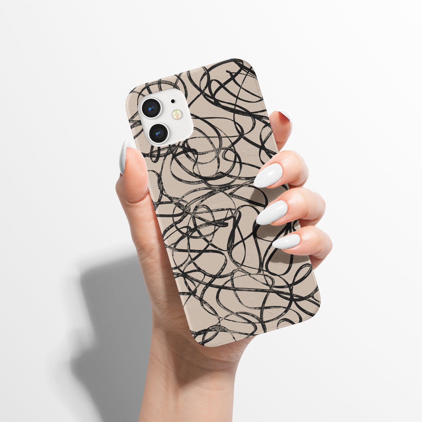 Nordic Black Swirl Lines iPhone Case