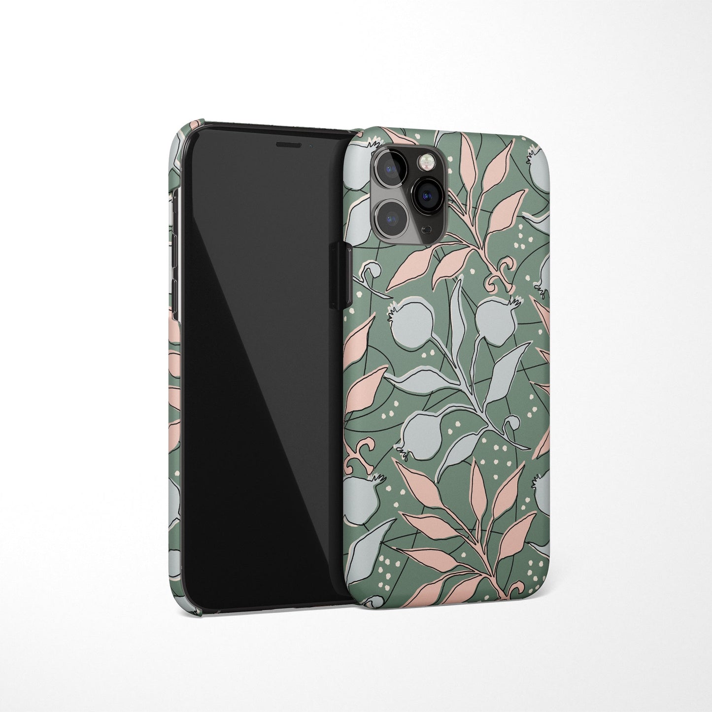 Green Floral Pattern iPhone Case