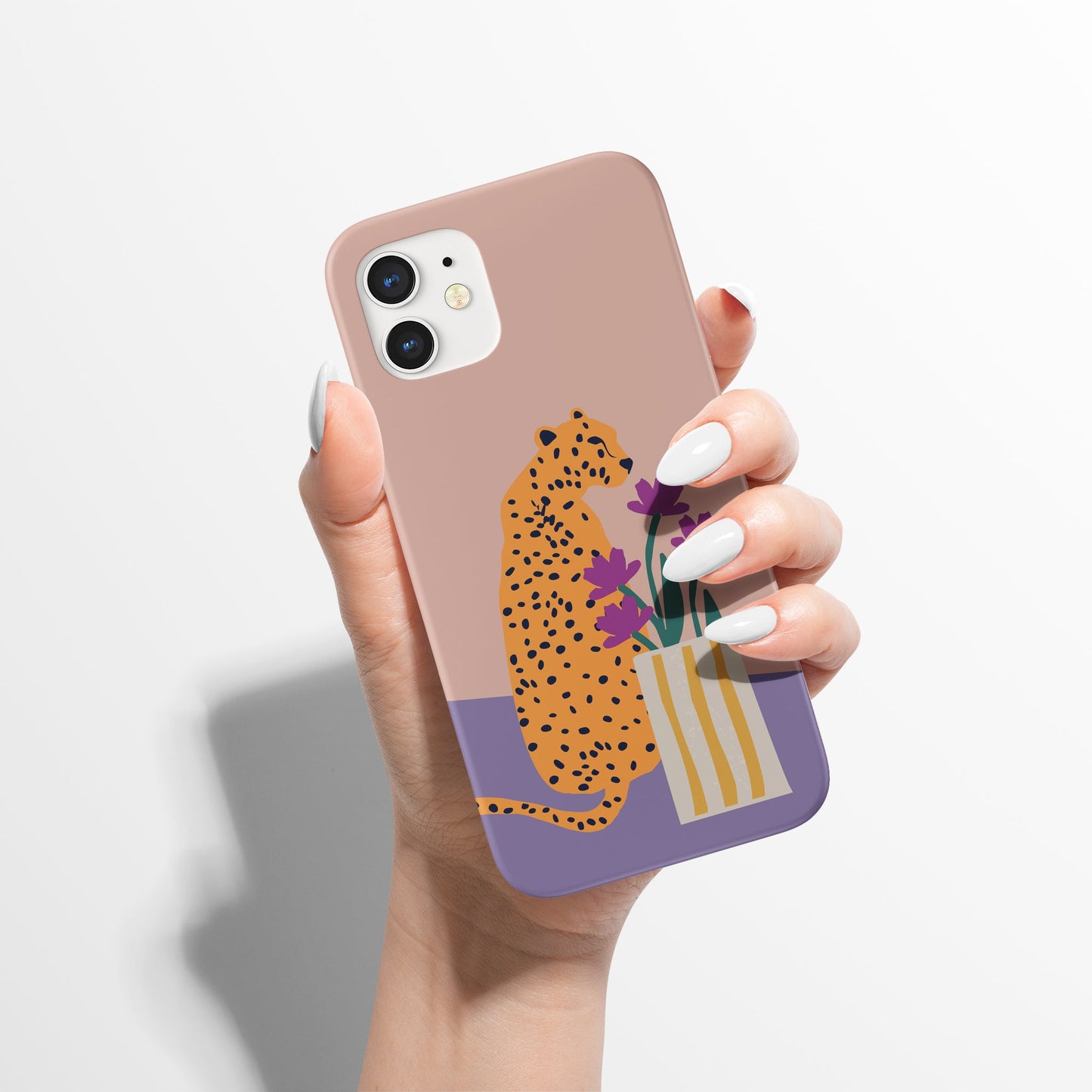 Leopard and Flower Illustration iPhone Case