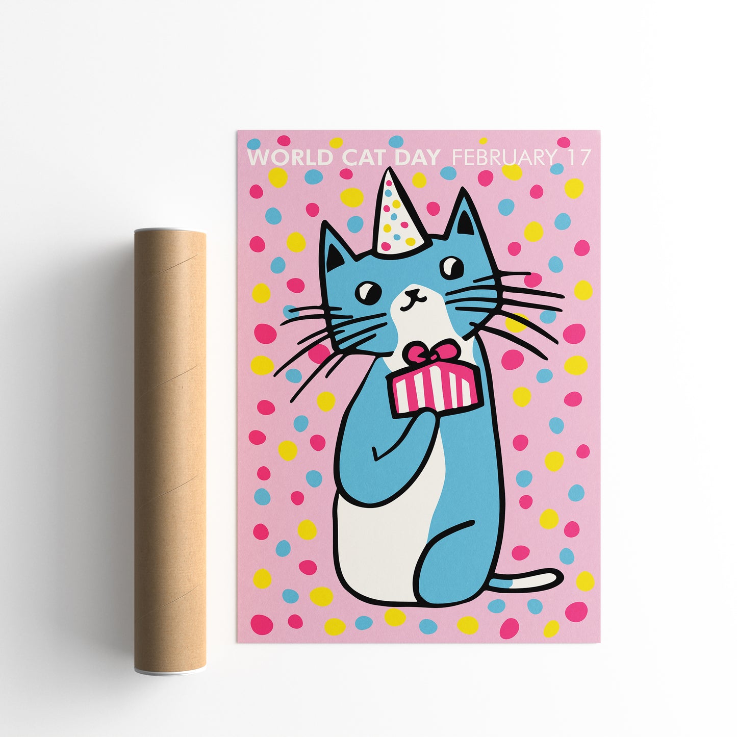 World Cat Day Pink Poster