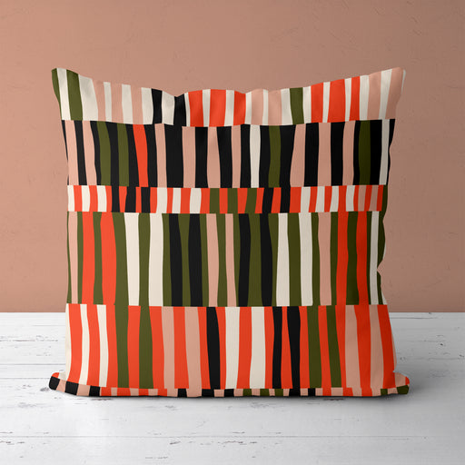 Colorful Mid Century Modern Throw Pillow