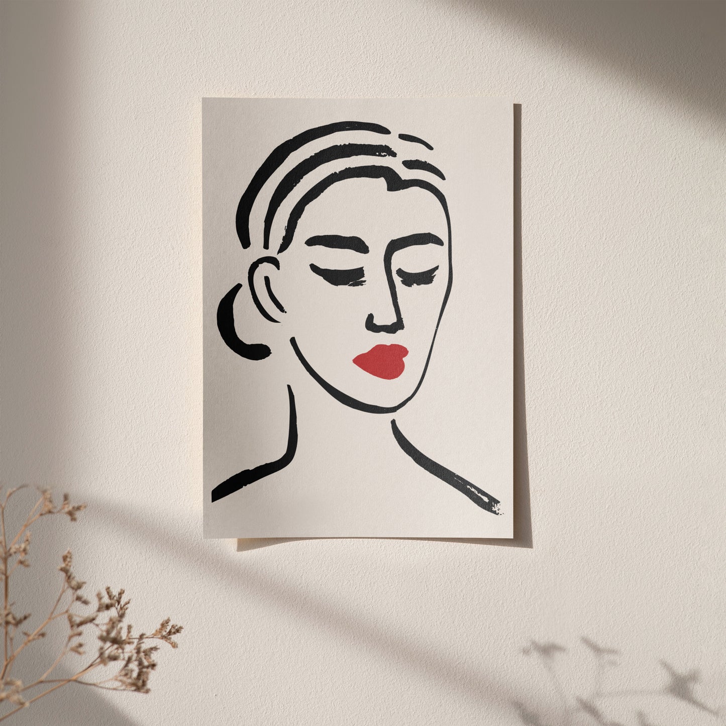 Woman Red Lips Poster