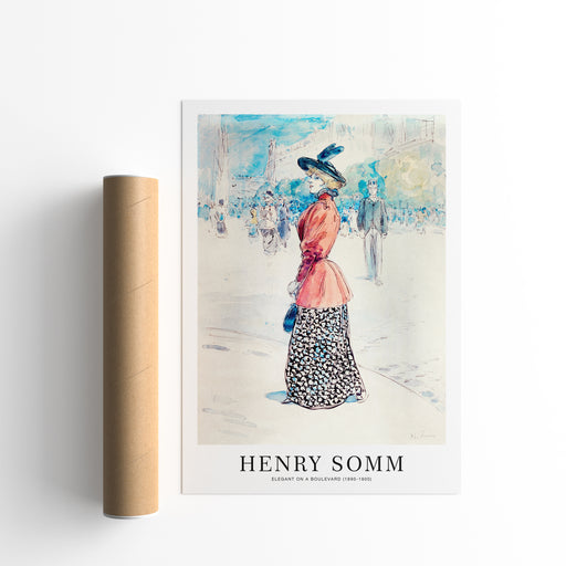 Henry Somm, Elegant on a boulevard Poster