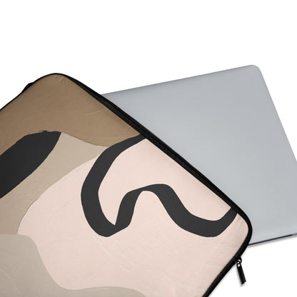 Painted Beige Abstract Art - Laptop Sleeve