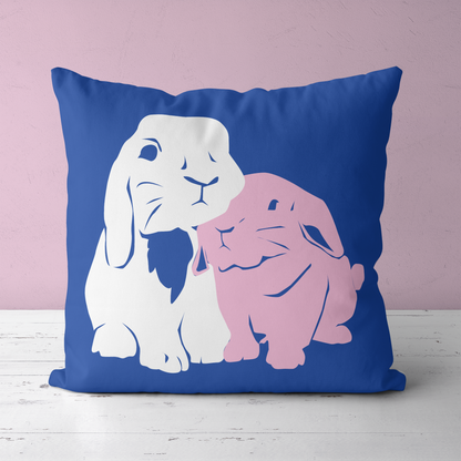 Cute Rabbits Farmhouse Decor Throw Pillow