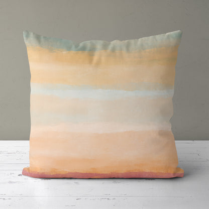 Sunny Morning Yellow Orange Pastel Abstract Painting Art Throw Pillow
