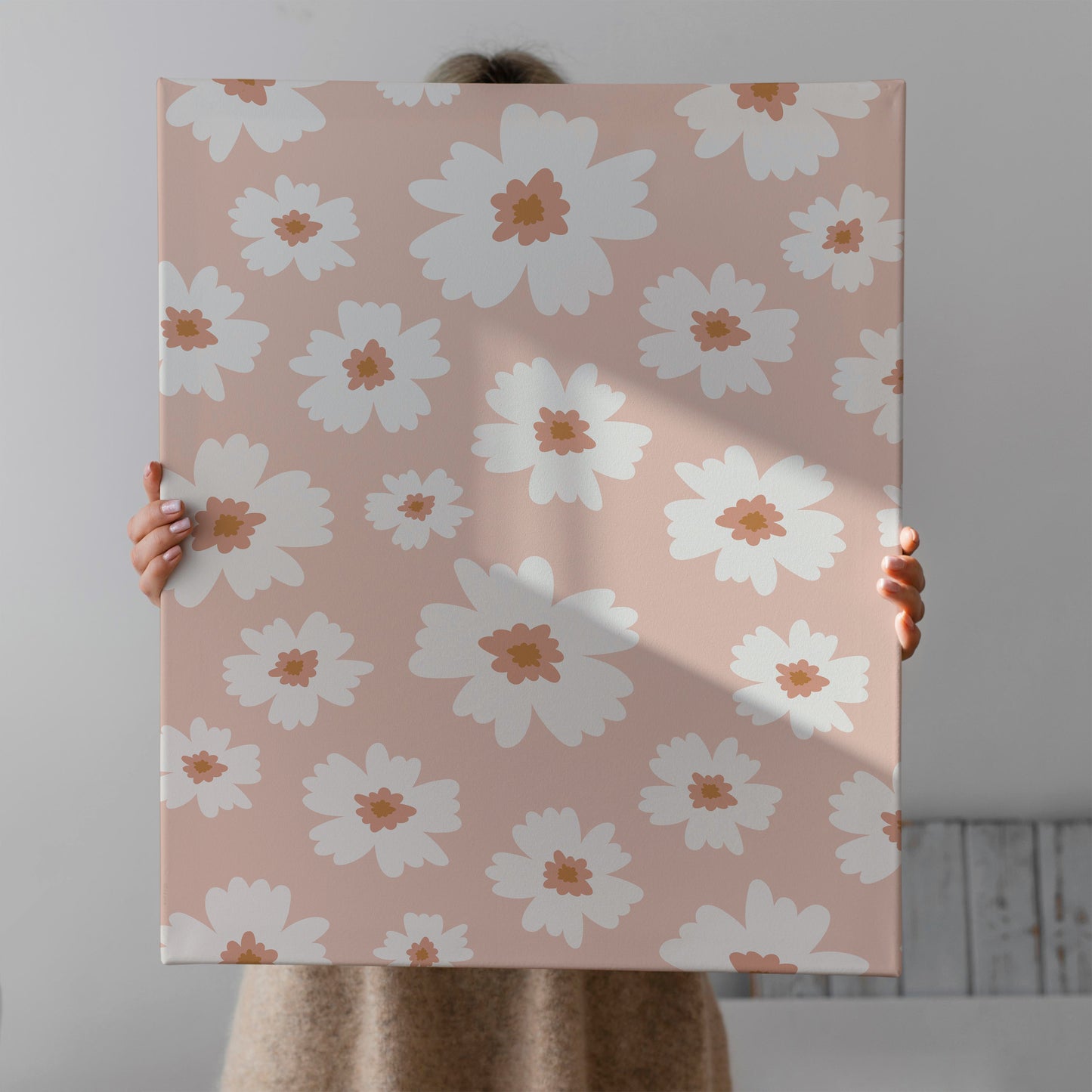 Pink Retro Floral Canvas Print
