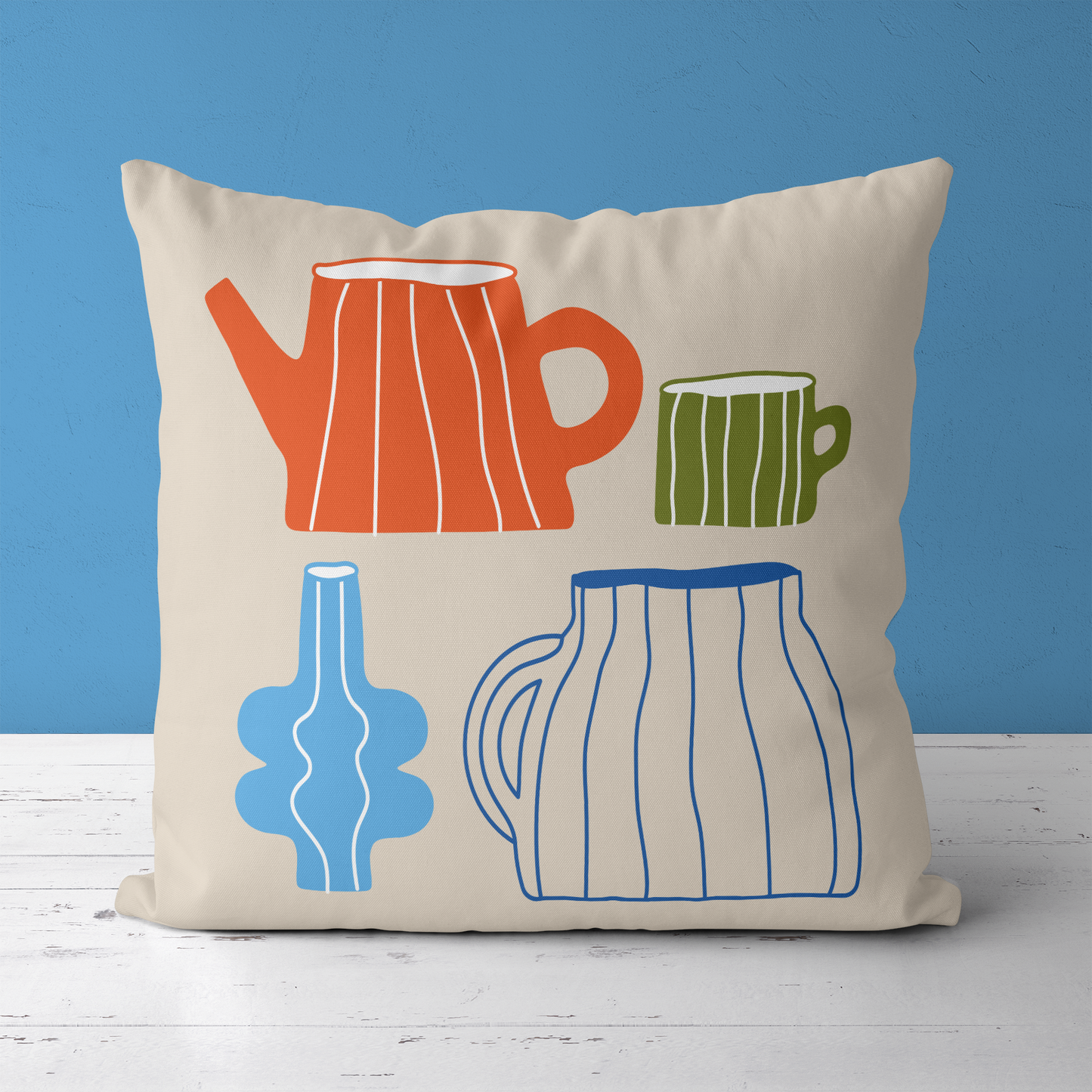 Kitchen Decor Throw Pillow with Pots