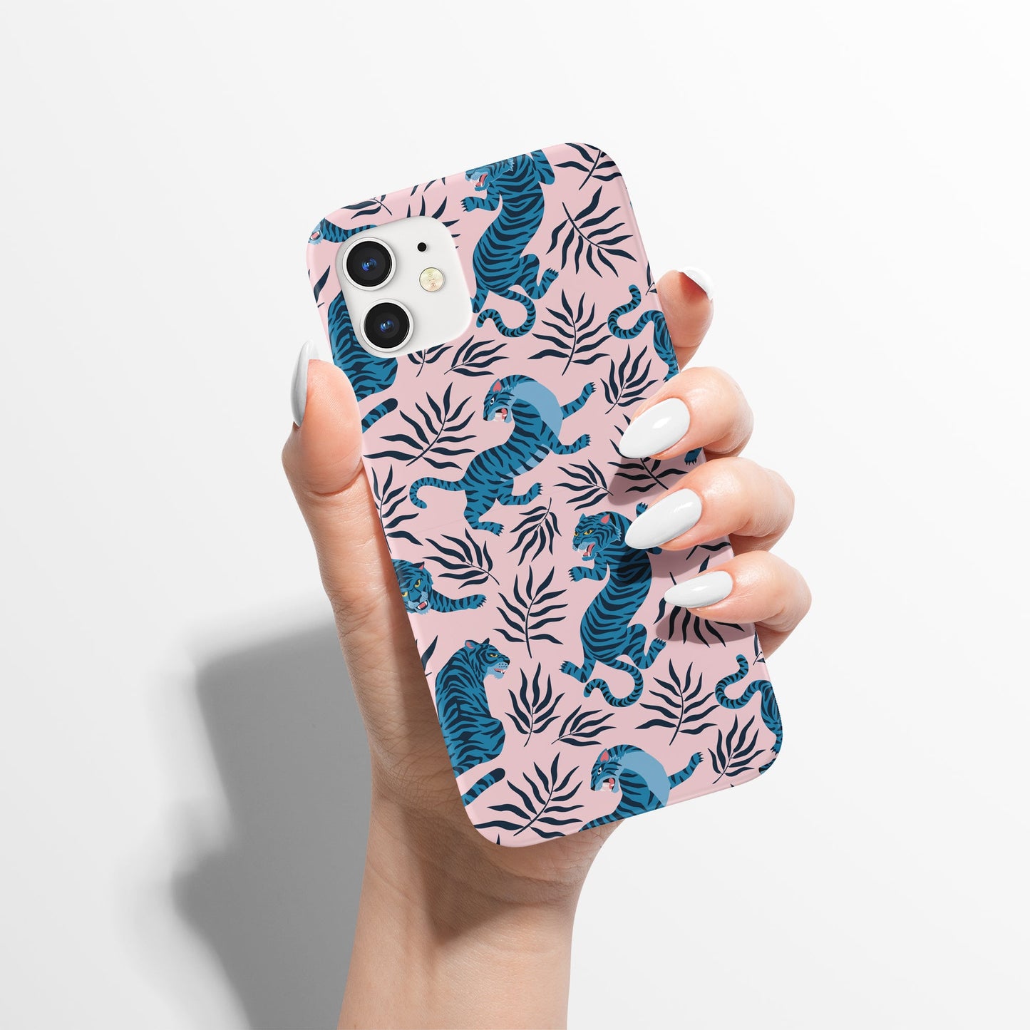 Blue Tigers Big Cats Pattern iPhone Case