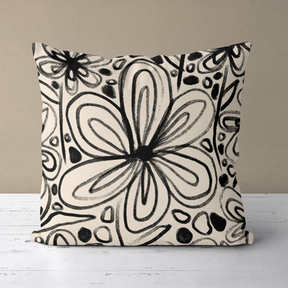 Handdrawn Floral Pillow