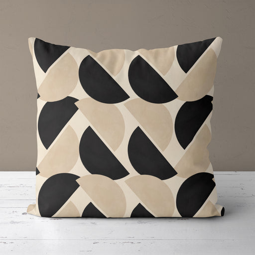 Beige & Black Danish Modern Throw Pillow