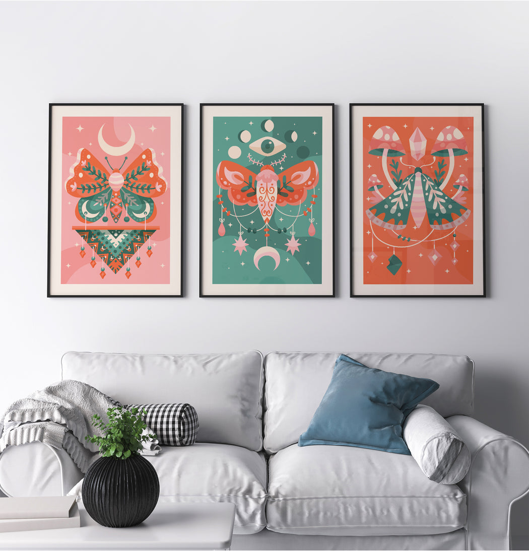 Set of 3 Psychodelic Nature Posters